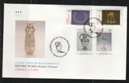 FDC De 4 Timbres De TURKEY,TURKEI,TURQUIE ,Historics Works De 1994 - Used Stamps