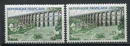 23168 FRANCE N°1240** 85c. Chaumont : Arches Teinté De Bleu Au Lieu De Sépia + Normal (non Fourni)  1960  TB - Unused Stamps