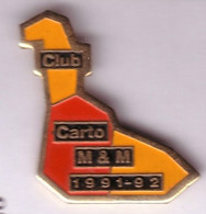 D128 Pin's Cartes Carte Tarot Belote CLUB CARTO M&M à Lunéville Département Meurthe Moselle Achat Immédiat - Jeux