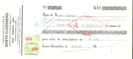 FISCAUX BELGIQUE Reçu De 1935  050 Vert - Documents