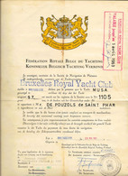 FISCAUX BELGIQUE BRUXELLE ROYAL YACHT CLUB ATTESTATION DE 1962 - Documenti