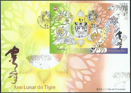 2022 MACAU/MACAO YEAR OF THE TIGER MS FDC - FDC