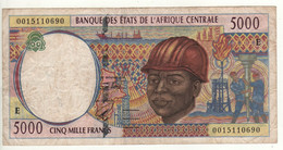 CAMEROON  5'000 Fr  (Central African States  P204Ef  Dated  2000)  (Oil-rigs Workers+ Cotton Picking At Back)  UNC - Camerún