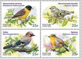 Russia, 2022. Song Birds, 4 Stamps - Ungebraucht