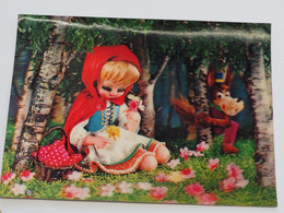 3d 3 D Lenticular Stereo Postcard Red Riding Hood  A 214 - Stereoscopische Kaarten