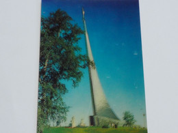 3d 3 D Lenticular Stereo Postcard Moscow Obelisk    A 215 - Stereoscope Cards