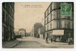 Pantin.rue Denis Papin. Prise De La Rue Carlier-Bresson. Attelage De Chien ,café Restaurant.carte Animée. - Attelages