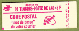 Carnet Marianne De Béquet 10 Timbre 0.50 F Rouge N°391A - Definitives