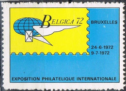 Viñeta, Label, Vignette BRUXELLES, Belgica 72, Exposition Internationalle  * - Non Classificati