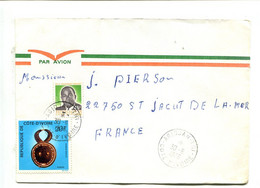 COTE D'IVOIRE Abidjan Tri 1976 - Affranchissement Sur Lettre Par Avion  - - Ivory Coast (1960-...)