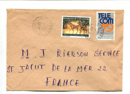 COTE D'IVOIRE 1979 - Affranchissement Sur Lettre - Animaux En Voie De Disparition Hippotragues - Côte D'Ivoire (1960-...)