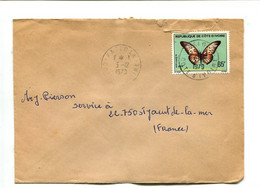 COTE D'IVOIRE Katiola 1979 - Affranchissement Seul Sur Lettre - Papillon - Butterflies