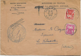 LETTRE TAXEE N° 85 ET 86 OBLITEREE CAD CAEN RP -1952 - 1960-.... Covers & Documents