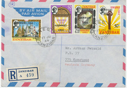ZANZIBAR 1964, Independence – Republic Issue Overprinted By Bradbury, Wilkinson On Superb Registered Airmail Cover With - Zanzibar (1963-1968)