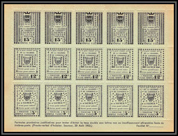 85489/ Maury N°4/6 Grève De Saumur 1953 Vert Clair Cote 375 Euros Feuille Complete (sheet) - Other & Unclassified