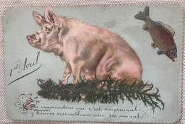 1 Er Avril Poisson Cochon Coquin -dos Vert - April Fool's Day