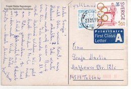 Timbre , Stamp " Jeux Olympiques Montréal 1976 , Course De Haies "  Sur CP , Carte , Postcard Du 23/01/1995 - Storia Postale