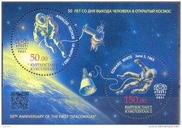 2015. Kyrgyzstan,  50 Anniversary Of The First Space Walks, S/s Perforated,  Mint/** - Kirgisistan
