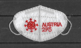AUSTRIA ( OSTERREICH)- 2021- UNIQUE CLOTH STAMP- MASK SHAPED- MNH- COVID 19 MASK SHAPED STAMP- EMBROIDERY ON STAMP - Neufs