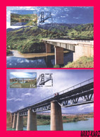 KYRGYZSTAN 2018 Architecture Bridges Automobile Bridge Kara-Kul & Railway Bridge Naryn River Maxicard Maximum Card Cards - Kirguistán