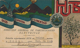 QSL Card Radio Amateur  Advert For Coffee . Coffee Tree . 1941 . Café . Volcan . Volcano - El Salvador