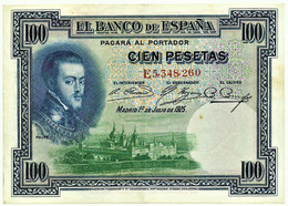 ESPAÑA - 100 Pesetas - ND 1936 ( Old Date - 01.07.1925 ) - Pick 69.c - Serie E - Filipe II - II Republica - 100 Peseten