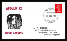 5430/ Espace (space) Lettre (cover) 19/11/1969 Brighton Apollo 12 Moon Landind Great Britain - Europa