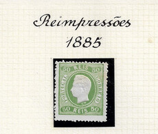 PORTUGAL - D.LUIS I FITA CURVA PERF:13½ REPRINT 50 REIS 1885 MH NG (STB14-115) - Proofs & Reprints