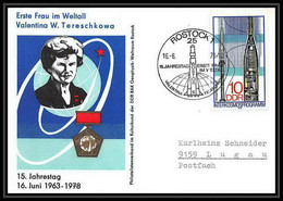 8094/ Espace (space Raumfahrt) Lettre (cover Briefe) 16/6/1978 Terechkova Vostok Allemagne (germany DDR) - Europa