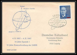 10852/ Espace (space Raumfahrt) Lettre (cover Briefe) 4/10/1967 Leipzig Spoutnik Sputnik Allemagne (germany DDR) - Europa