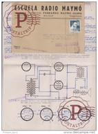 Carta 1955  + Examen Escuela Radio Maymo Fundador Fernando Maymo Gomis 1955 Diregido A Cabeza Del Buey Badajoz - Other & Unclassified