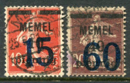 MEMEL 1921  Overprints 15 And 60 Used. Stonischken. Michel 34-35 - Memel (Klaipeda) 1923
