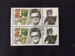 Po 729 / 2020 Paire Oblitérée Jour De La Poste Vladimir Machaj Graveur Tp Et Vignette Chat - Used Stamps