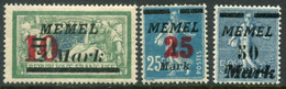 MEMEL  (Lithanian Occ.) 1923 Overprints On France LHM / *.  Michel 121-23 - Memel (Klaipeda) 1923