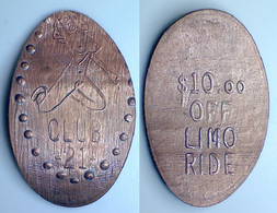 03370 GETTONE TOKEN JETON FICHA ELONGATED PENNNY EROTIC CLUB 21 LIMO RIDE LIMUSINE - Souvenir-Medaille (elongated Coins)