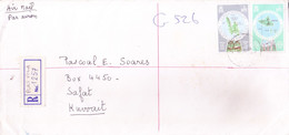 NEW HEBRIDES : REGISTERED COVER : BOOKED FROM PORT VILA FOR KUWAIT : YEAR 1989 : USE OF 2v COMMEMORATIVE STAMPS - Andere