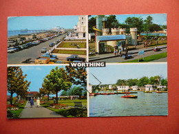 CPSM OU CPM  ANGLETERRE WORTHING  MULTI VUES    VOYAGEE 1966 TIMBRE - Worthing