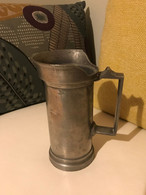 Ancien Pichet En étain Massif 0.5 Litre - Tin