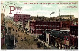 Bird's Eye View Towards Masonic Temple, Cedar Rapids, Iowa - Cedar Rapids