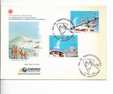ARGENTINA 2002 ANTARCTIC BASES PLANES MAPS 2 VALUES ON COVER FDC FIRST DAY CANCEL - Gebraucht