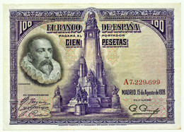 ESPAÑA - 100 Pesetas - 15.08.1928 - Pick 76.a - Serie A - Cervantes - Kingdom - 100 Pesetas