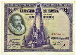 ESPAÑA - 100 Pesetas - 15.08.1928 - Pick 76.a - Serie A - Cervantes - Kingdom - 100 Peseten