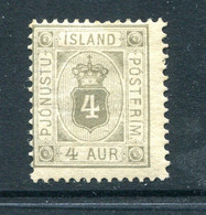 Iceland/Island 1901 Officials MH Perf 13 4a Gray Sc O11 12362 - Unused Stamps