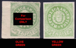 144 Argentina 10c 1863 Yellow Green Mint No Gum Neuf Sans Gomme (ARG-13) - Sin Clasificación
