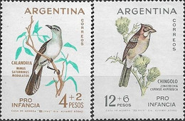 ARGENTINA - COMPLETE SET SURTAX FOR CHILD WELFARE (BIRDS, MOCKINGBIRD AND SPARROW) 1962 - MNH - Non Classificati