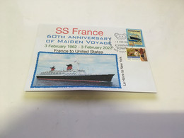(3 F 36) Australia - 60th Anniversarty Of Maiden Voyage Of SS France To New York City 3-2-1962 / 3-2-2022 - Otros (Mar)