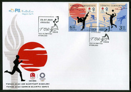 Türkiye 2021 Summer Olympic Games Tokyo, Volleyball, Wrestling, High Jump, Taekwondo, Shooting, Cycling Mi 4661-4662 FDC - Verano 2020 : Tokio