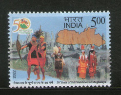 India 2022 NEW *** India 2022 50 Years Of Full Statehood Meghalaya Costume  1 Stamp Mint MNH (**) Inde Indien - Ungebraucht