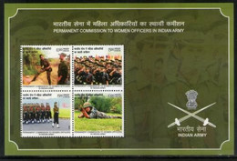 India 2022 NEW *** Permanent Commission To Women Officers In Indian Army Military 4v Stamp MS Mint MNH (**) Inde Indien - Ungebraucht