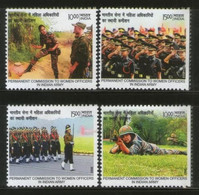 India 2022 NEW *** Permanent Commission To Women Officers In Indian Army Military 4v Stamp Mint MNH (**) Inde Indien - Nuovi